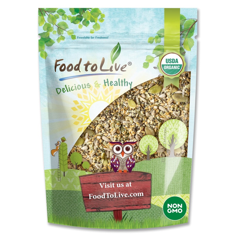 Food To Live – Organic Raw Superseed Mix- Chia, Flax, Hemp, Pumpkin, And Sunflower, 5 Pounds – Non-Gmo Whole Seeds Blend, Vegan,