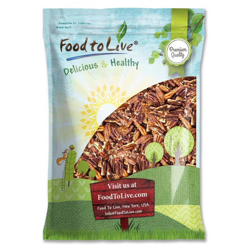 Food To Live Pecan Pieces, 6 Pounds – Chopped Raw Pecan Nuts, Unsalted, Unroasted, Shelled, Kosher, Vegan, Sirtfood, Bulk. Good