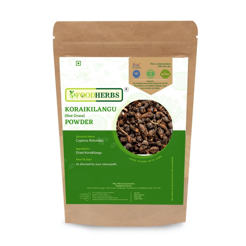 Foodherbs Nagarmotha/Koraikilangu/Cyperus Rotundus Powder (200 Gm/0.44 Lbs)