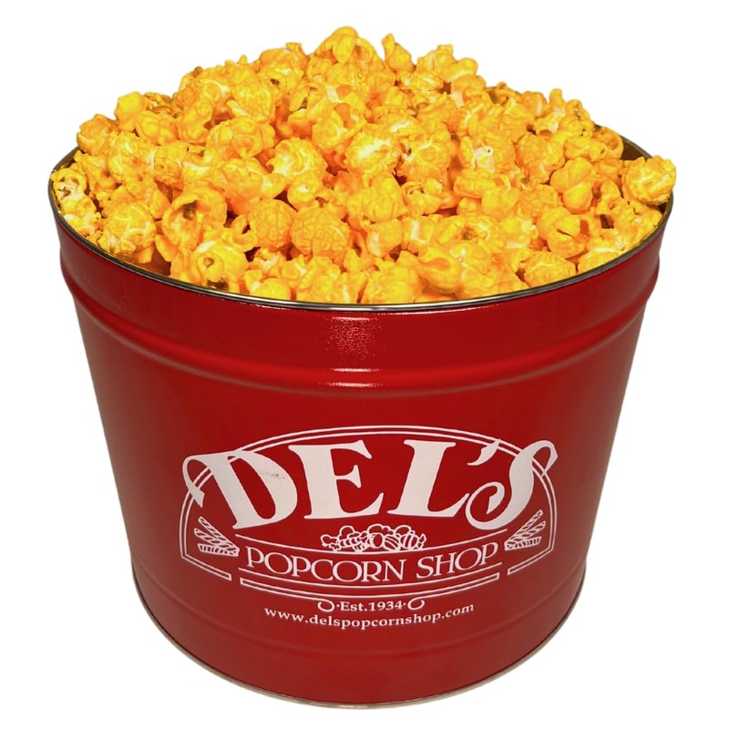 Gourmet Popcorn Gift Tin – Del’S Popcorn (Cheese, 2 Gallon)