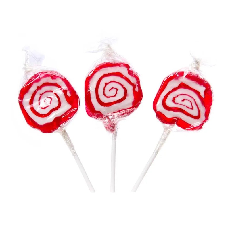 Hypno Pops Petite Swirled Lollipops – Cherry: 100-Piece Bag