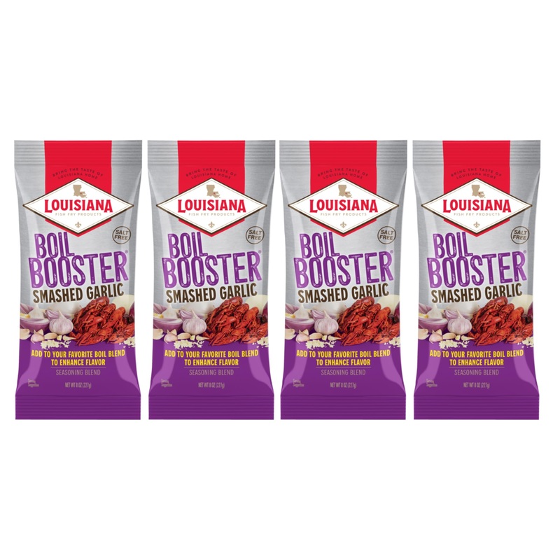 Louisiana Fish Fry, Smashed Garlic Boil Booster, 8 Oz (Pack Of 4)