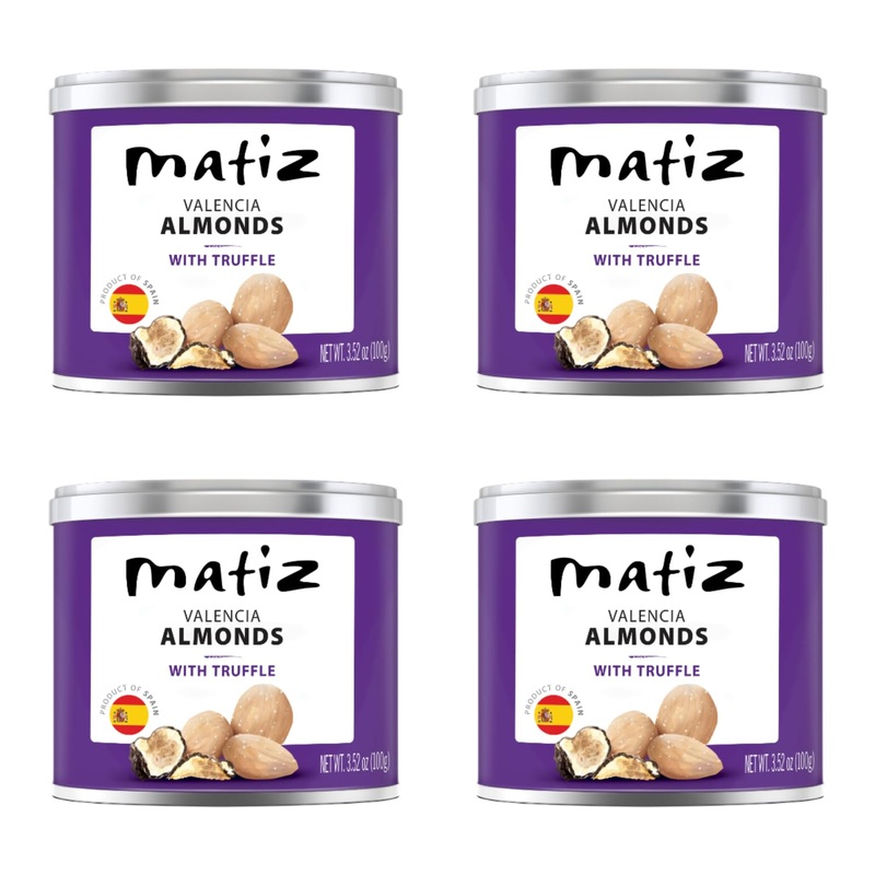 Matiz Valenica Almonds With Truffle | Spanish | Natural | Artisonal | 4 X 100G | (4 Pack – 400G, Valencia Truffle)