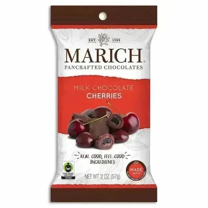 Milk Chocolate Bing Cherries Peg Bag: 12-Piece Case