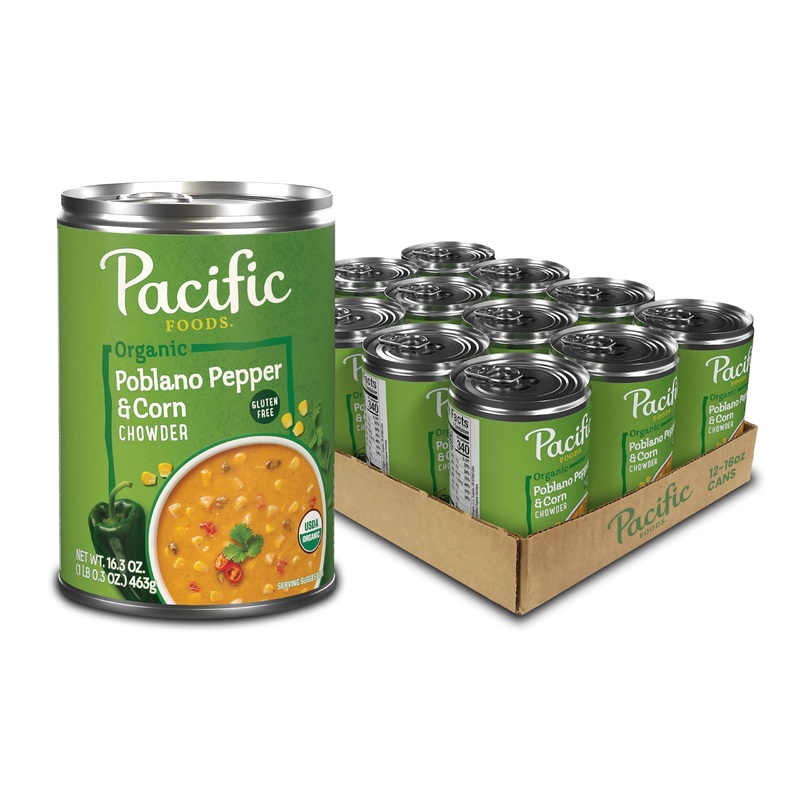 Pacific Foods Organic Poblano Pepper And Corn Chowder, 16.3 Oz Can (Pack Of 12)