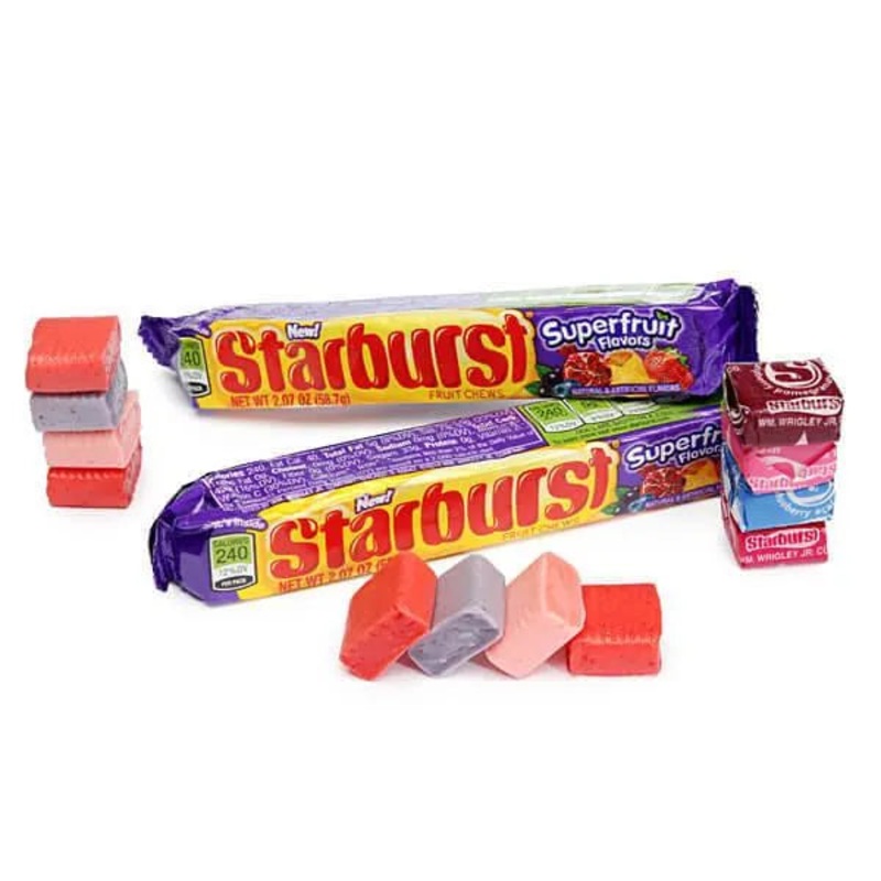 Starburst Fruit Chews Candy Packs – Superfruit: 24-Piece Box