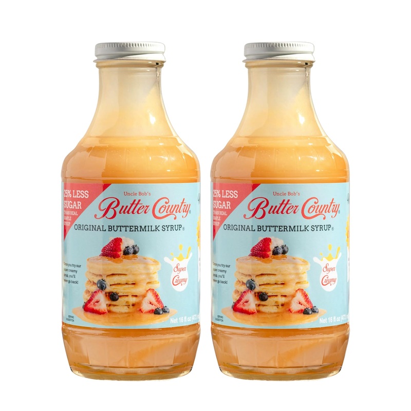 Uncle Bob’S Butter Country Original Buttermilk Syrup For Pancakes And Waffles, Less Sugar, No Corn Syrup, Gluten Free, Made With
