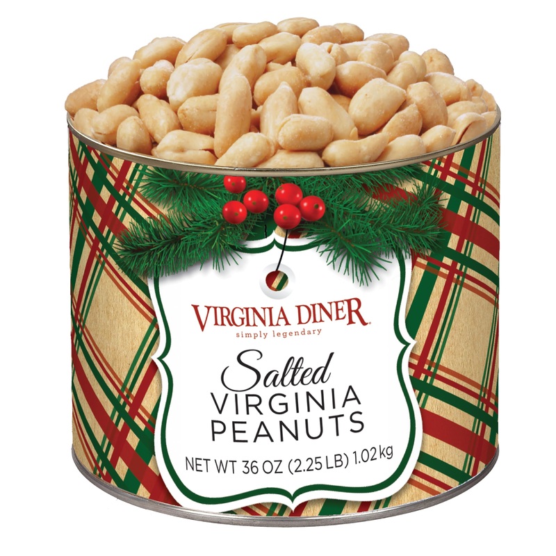 Virginia Diner Holiday Plaid Salted Peanuts – Jumbo Virginia Peanuts Gift Pack Non-Gmo, Preservative Free From Virginia Since 19