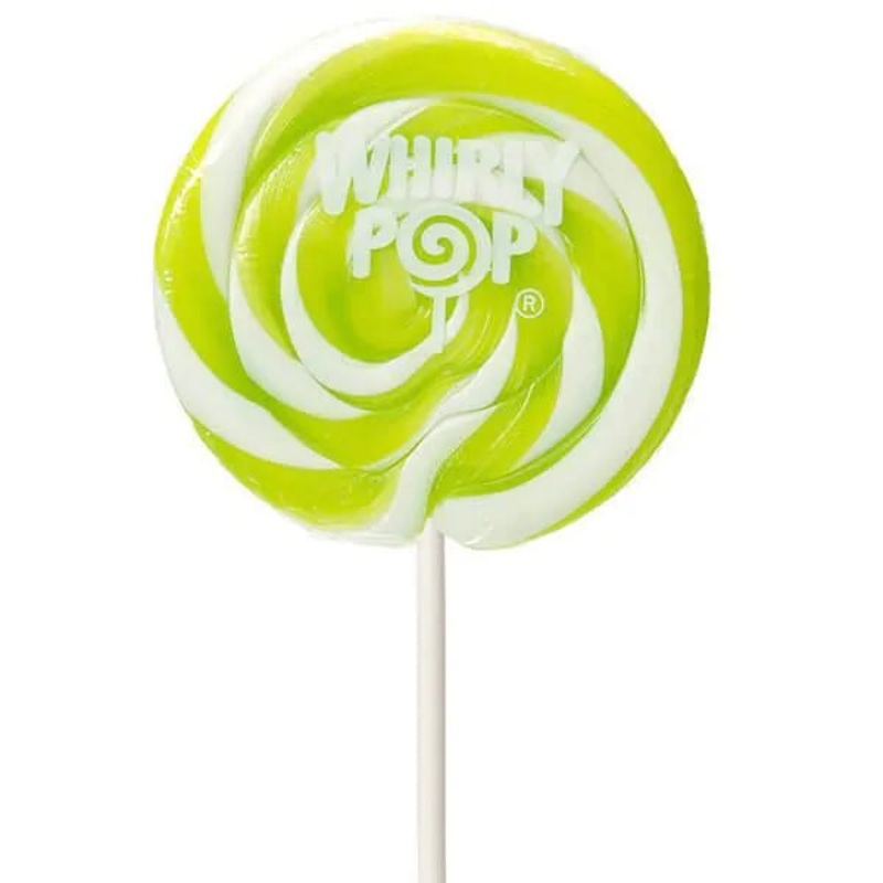 Whirly Pop 1.5-Ounce Swirl Suckers – Bright Green: 24-Piece Display
