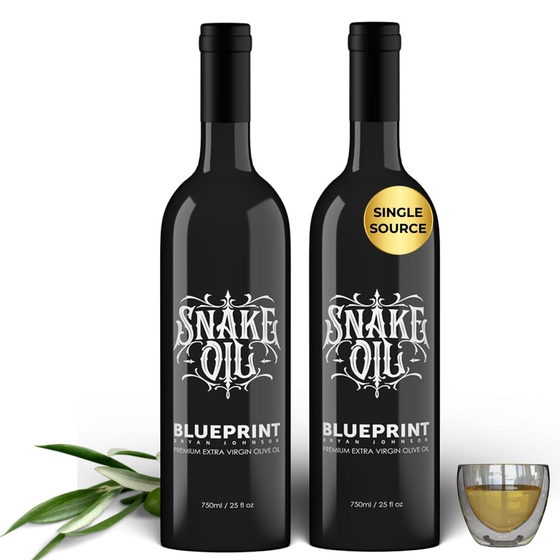 Blueprint Bryan Johnson Extra Virgin Olive Oil, 2 Count, Cold Pressed, Polyphenol Rich, Smooth Flavor, Keto & Paleo Friendly, 750ml