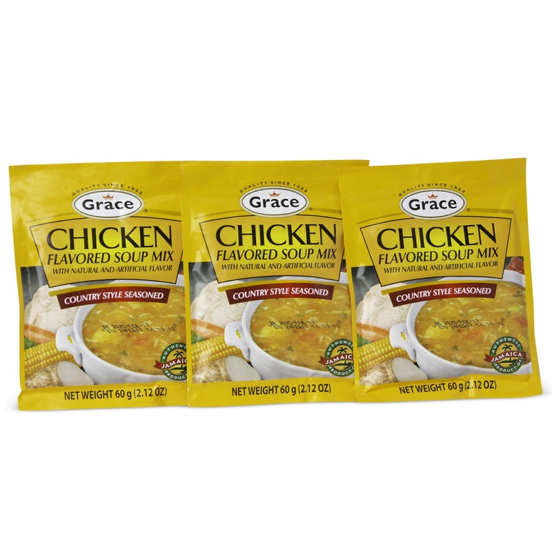 Grace Chicken Flavored Soup Mix – 3 Pack – Caribbean Chicken Soup Mix – Jamaican Food Products