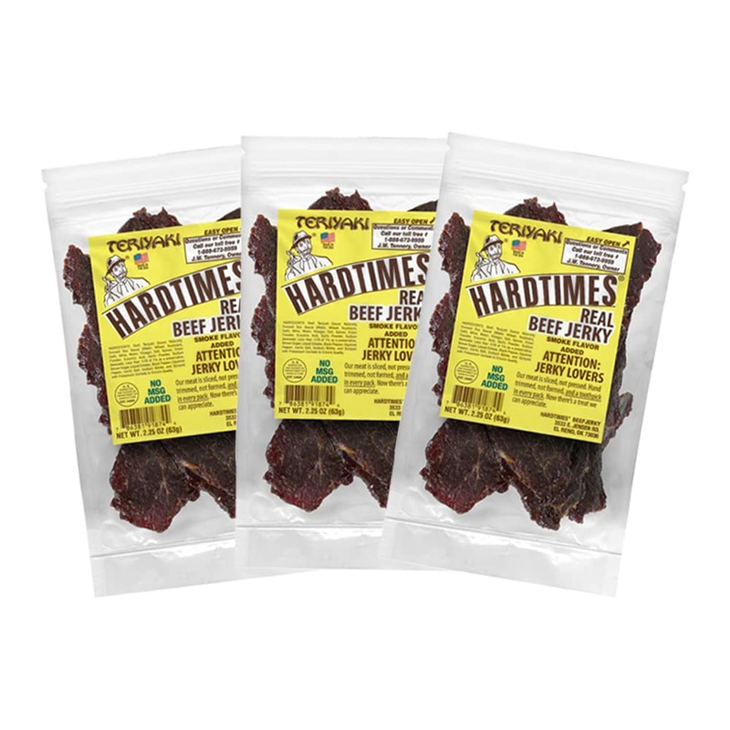 Hardtimes Handcrafted Beef Jerky – Teriyaki Flavor – 3 Pack Of 2.25 Oz. Bags