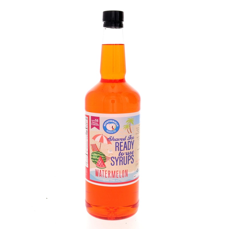 Hypothermias Shaved Ice & Snow Cone Syrup – Bpa-Free Recyclable Plastic Bottle Quart (32 Fl. Oz) – Watermelon – Non-Gmo 100% Pur