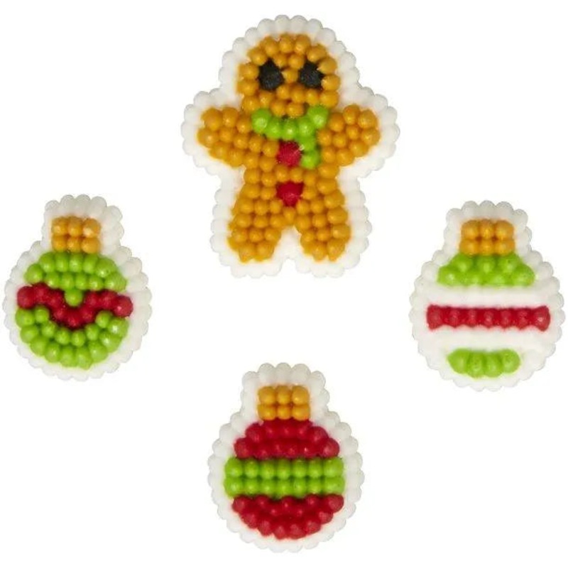 Mini Gingerbread Boy and Ornament Cookie Decorations: 24-Piece Pack