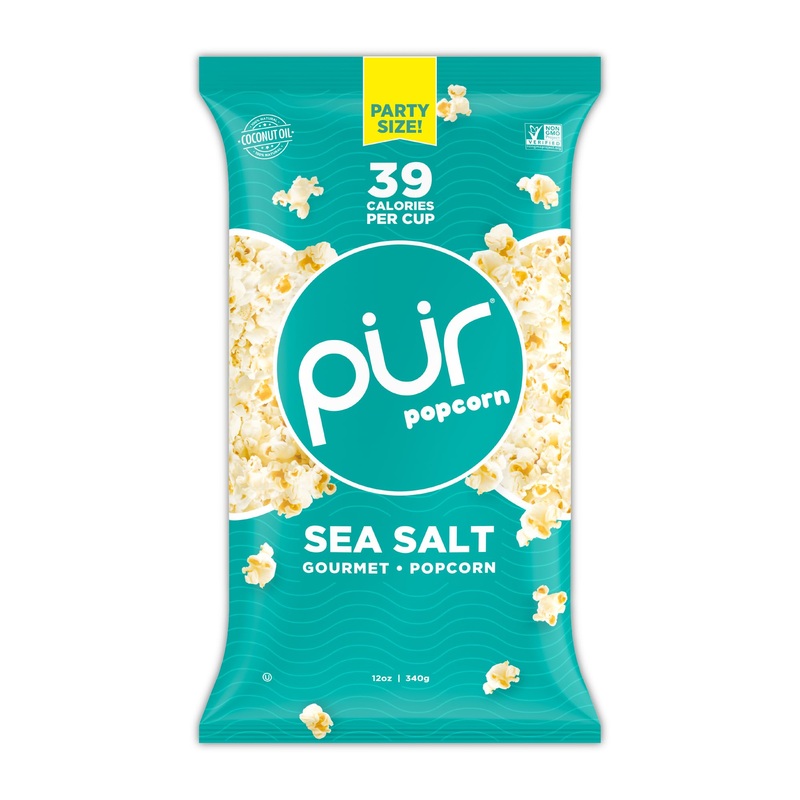 PUR Popcorn Sea Salt Snack – Guilt-Free, Gluten Free, Vegan, Non-GMO, 12 oz Party Size Bag