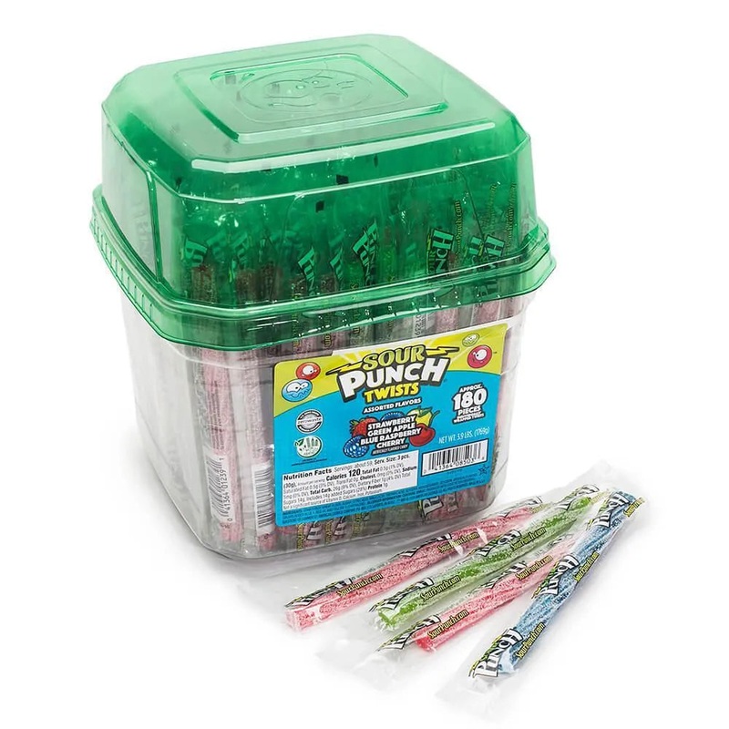 Sour Punch Twists – Wrapped: 180-Piece Tub