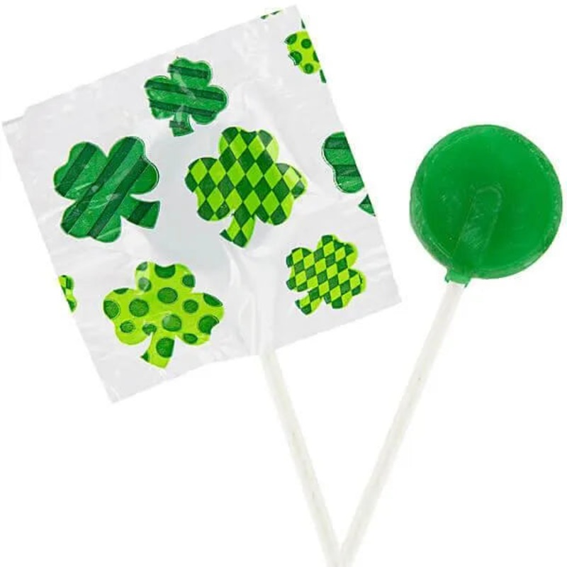 St. Patrick’s Day Shamrock Lollipops: 55-Piece Bag