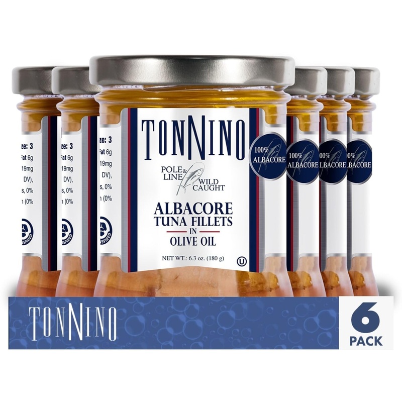 Tonnino Tuna Fish Albacore – Olive Oil – Pack Of 6 – Alternative To Salmon – Protein Snacks – Ready To Eat Meals