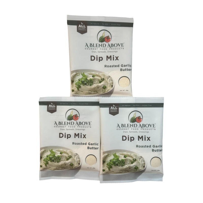 A Blend Above Roasted Garlic Butter Dip Mix Mixed Seasoning Packet (3 Pack), Gluten-Free, No Msg, All Natural, No Preservatives,