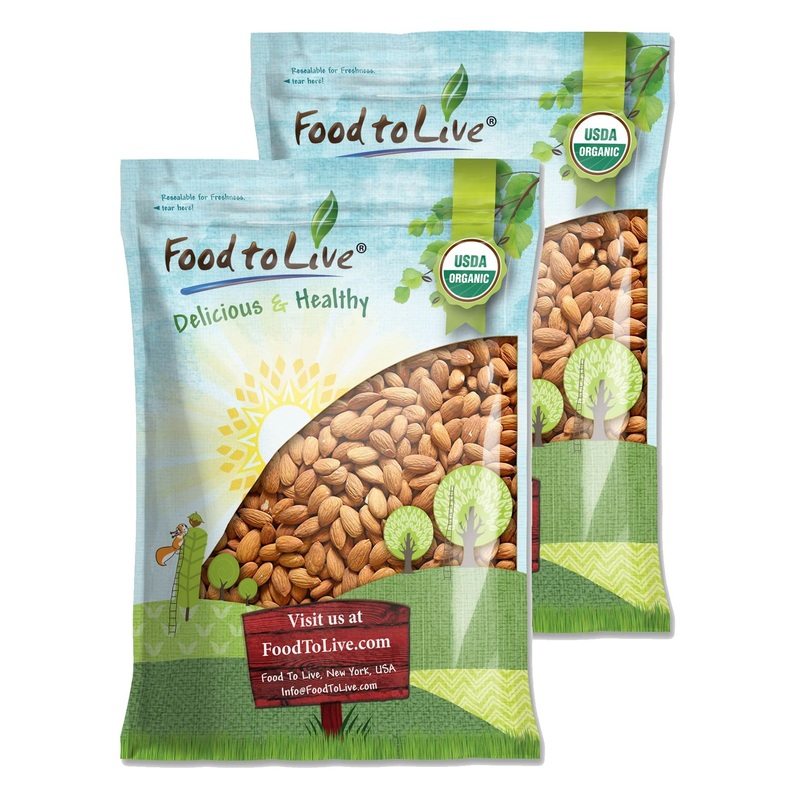 Food To Live – Organic Imported Almonds, 25 Pounds Non-Gmo, Whole, No Shell, Unpasteurized, Unsalted, Vegan, Kosher, Keto-Friend