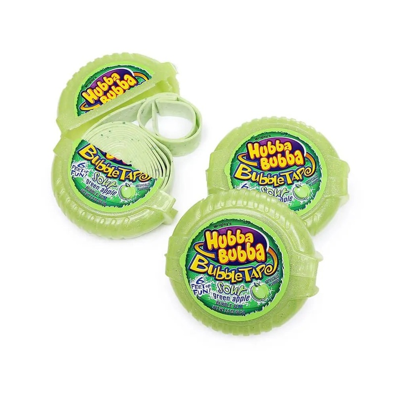 Hubba Bubba Bubble Tape Gum Rolls – Sour Green Apple: 12-Piece Box