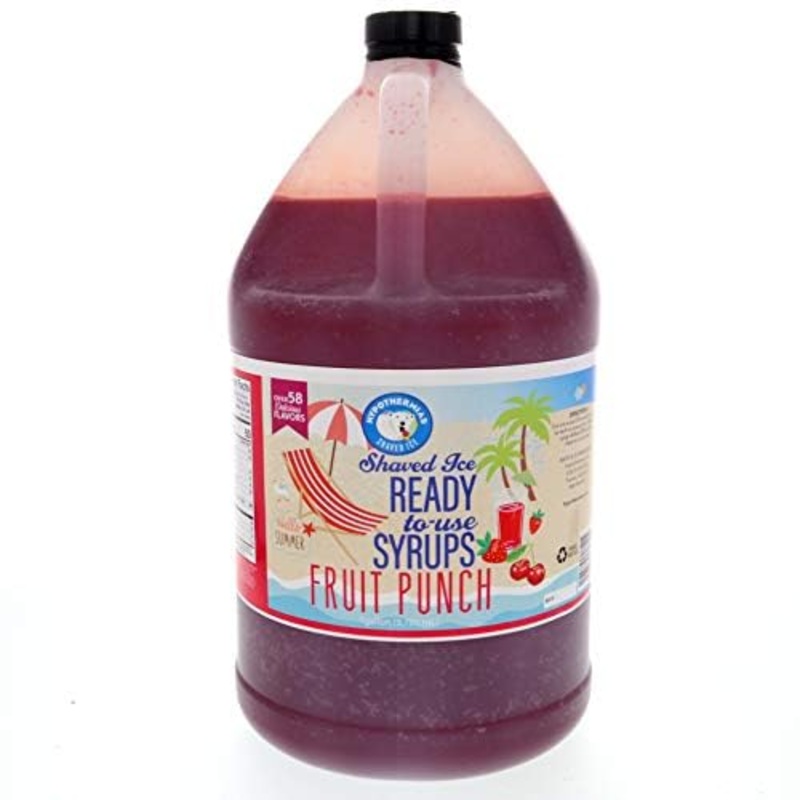 Hypothermias Fruit Punch Ready To Use Gallon (128 Fl. Oz) Hawaiian Snow Cone Flavors Syrup – Shaved Ice, 100% Pure Cane Sugar