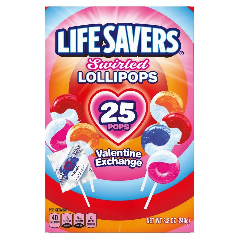Life Savers Valentine’s Swirled Lollipops: 25-Piece Box