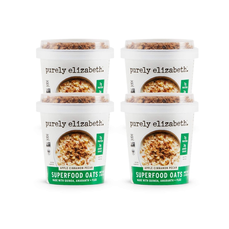 Purely Elizabeth Vegan Gluten-Free Superfood Oats Cup, Apple Cinnamon Pecan (4 Ct.)