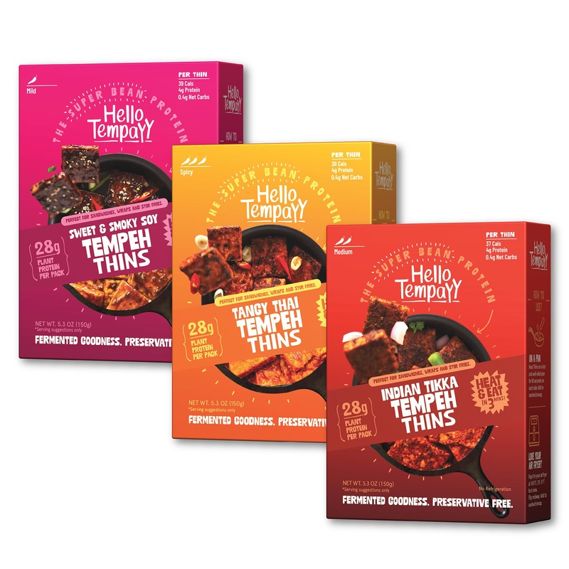 Ready To Cook Tempeh-All Thins Tempeh (Pack Of 3)- 28G Clean Protein| High Fiber | More Protein & Fiber Than Tofu & Cottage Chee