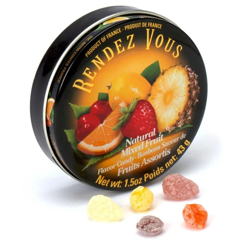 Rendez Vous Mini Bon Bons Tins – Mixed Fruit: 12-Piece Box