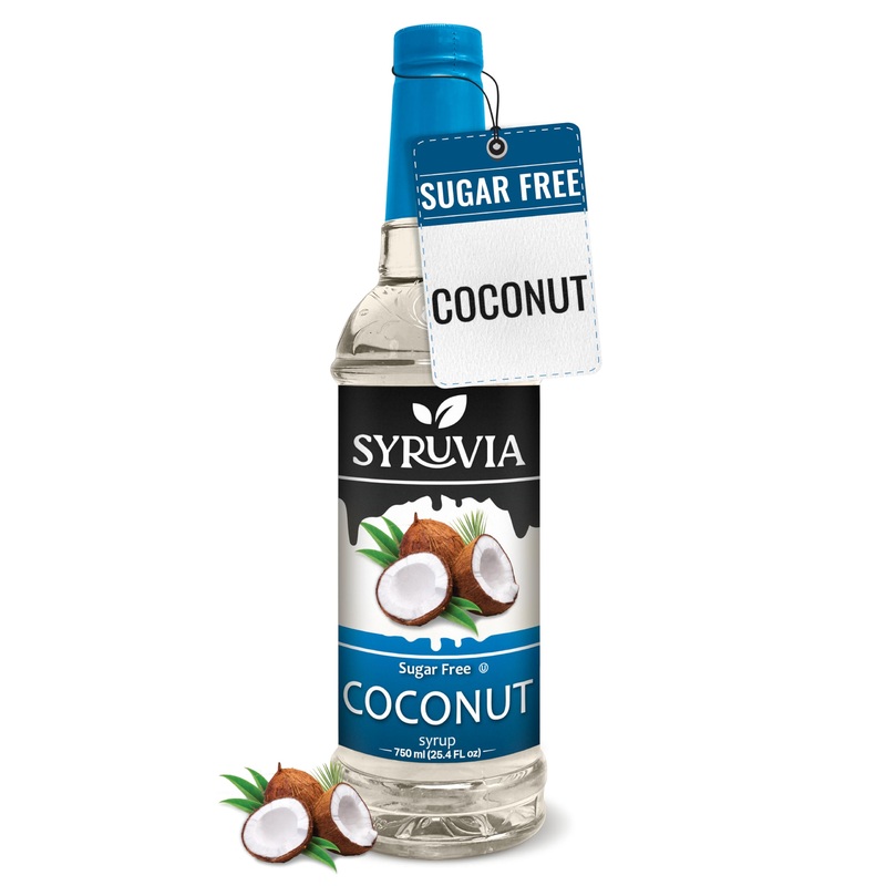 Syruvia Sugar-Free Coconut Syrup – 25.4 Fl Oz Premium Coffee Flavoring Syrup. 0 Calories, Kosher, And Gluten-Free. Ideal For Dri