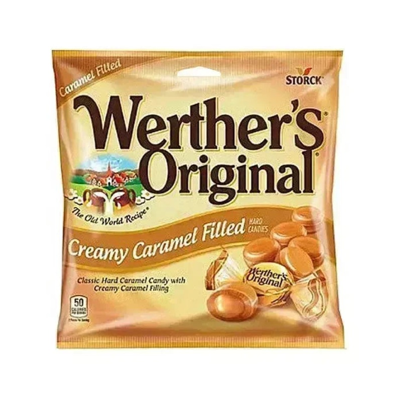 Werther’s Original Creamy Caramel Filled Hard Candy 2.65 Peg Bags: 12-Piece Case