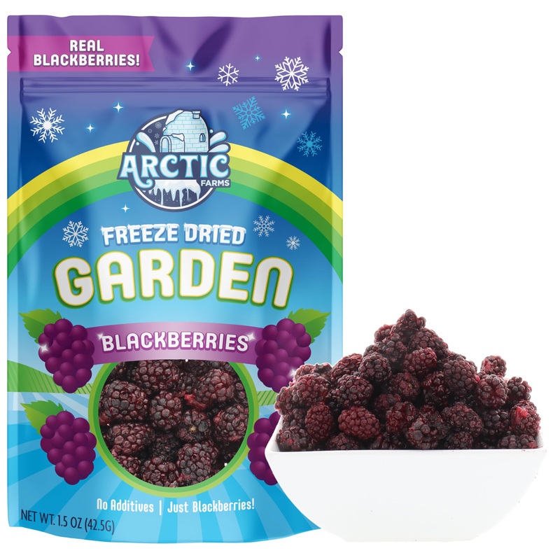 Arctic Farms Garden Pure Freeze Dried Blackberry Fruits, No Sugar Added, Crunchy Snack (Blackberry)