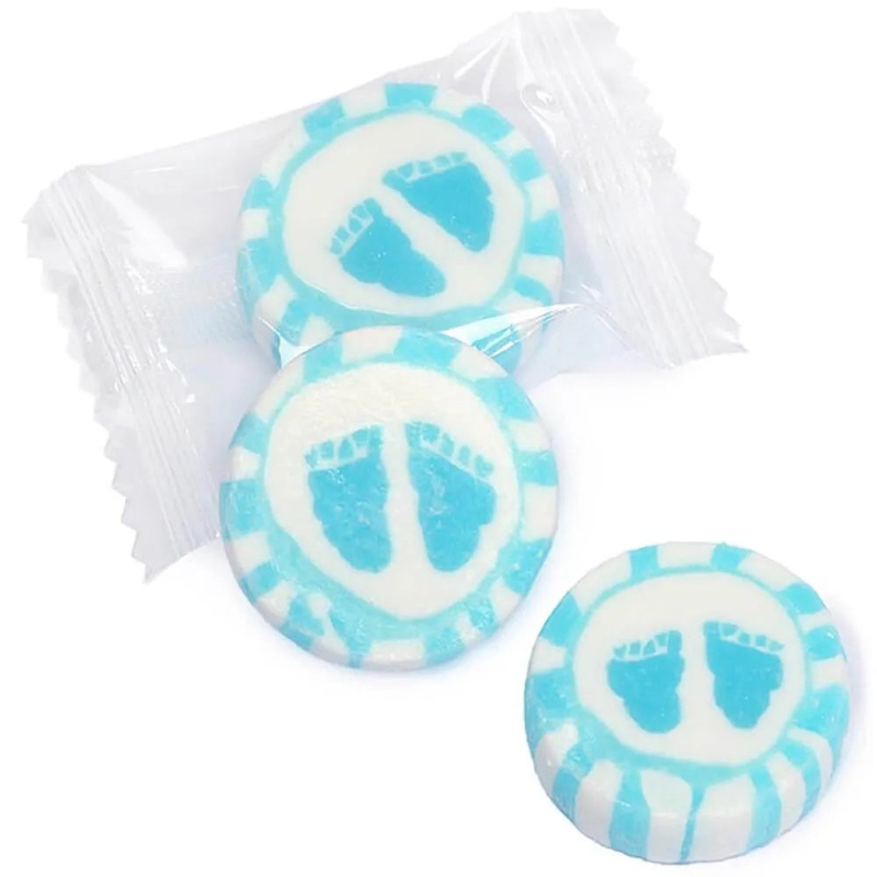 Baby Feet Favor Cut Rock Candy – Blue: 40-Piece Pack