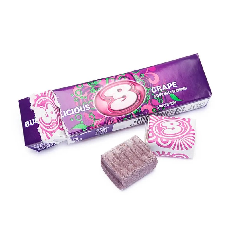 Bubblicious Bubble Gum Packs – Grape: 18-Piece Box