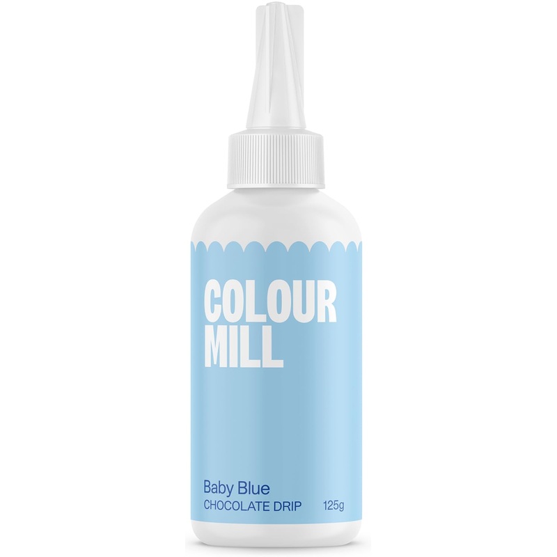 Colour Mill Chocolate Drip Easy-Melt Drizzle For Desserts, 125 Grams Baby Blue