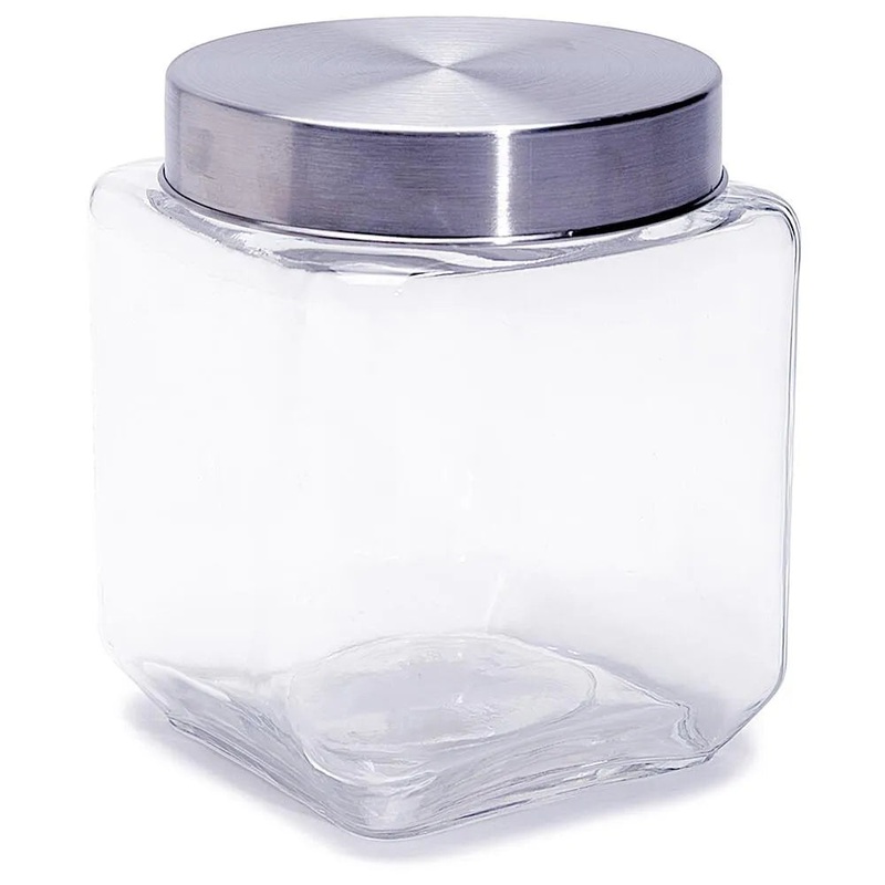 Glass Square Candy Jar with Lid – Medium