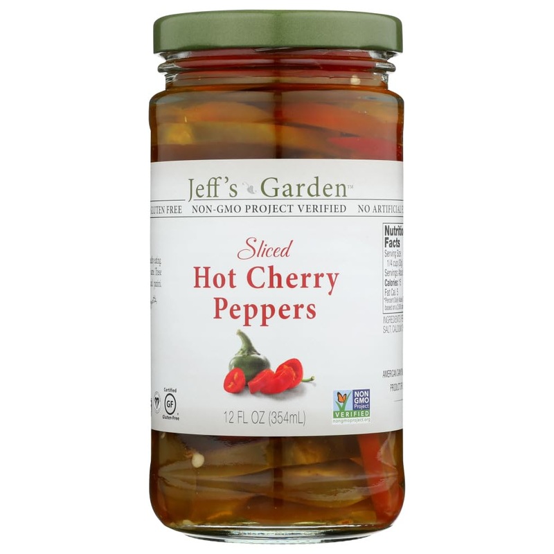 Jeff’S Naturals Sliced Hot Cherry Peppers, Gluten Free & Non-Gmo, 12 Oz (Pack Of 6)