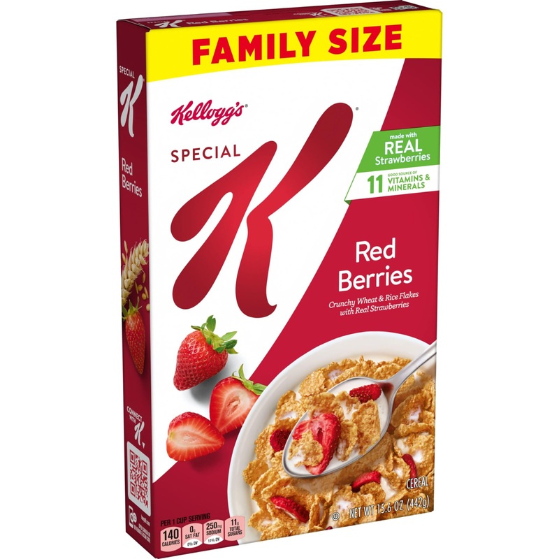 Kellogg’S Special K Breakfast Cereal, Fiber Cereal, Family Breakfast, Family Size, Red Berries, 15.6Oz Box (1 Box)