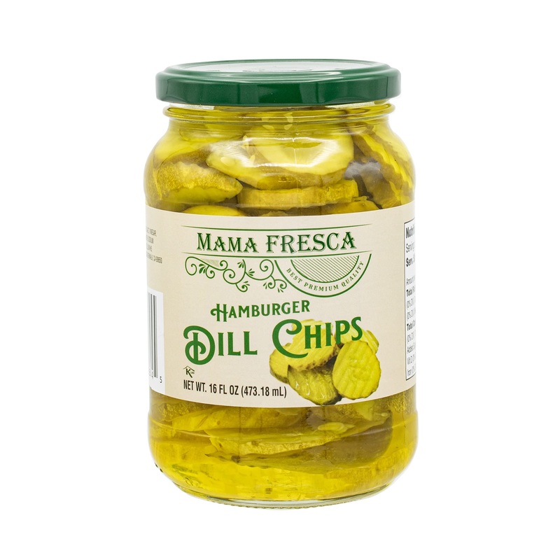 Mama Fresca Hamburger Dill Chips 16 Fl Oz Jar (Pack Of 6)