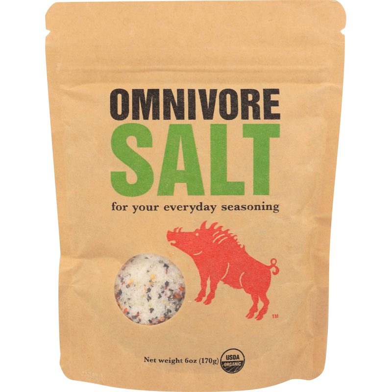 Omnivore Salt 6 Oz – Organic Sea Salt Blend With Black & Red Pepper & Fennel Gourmet Finishing Salt, Kosher, Non-Gmo, Usda Organ