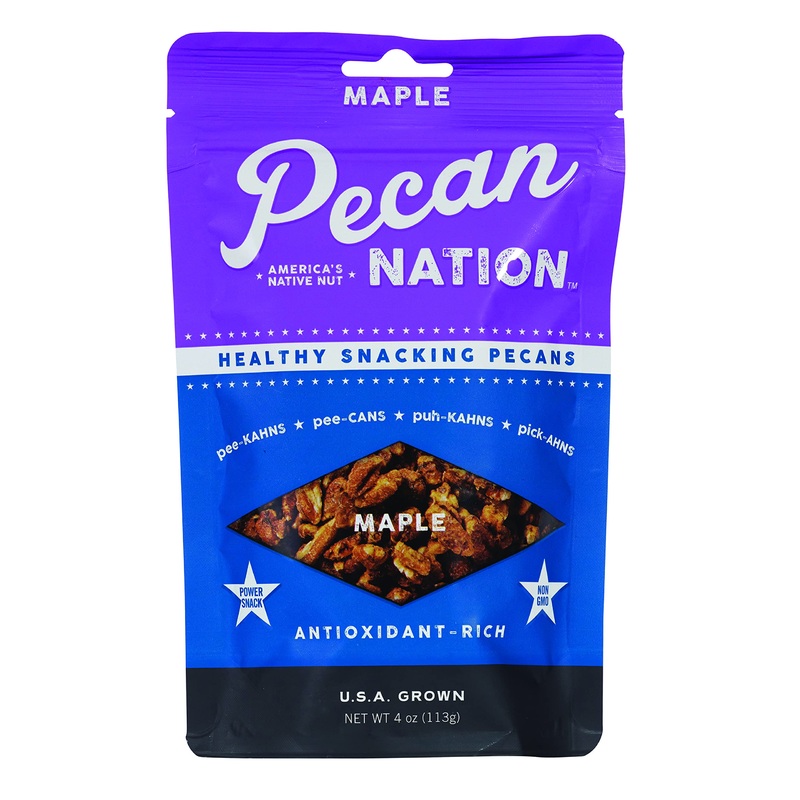Pecan Nation Maple Flavored Roasted Sweet Pecan Pieces 4 Oz., Natural, No Preservatives, Antioxidant-Rich, Non-Gmo, Healthy Nut