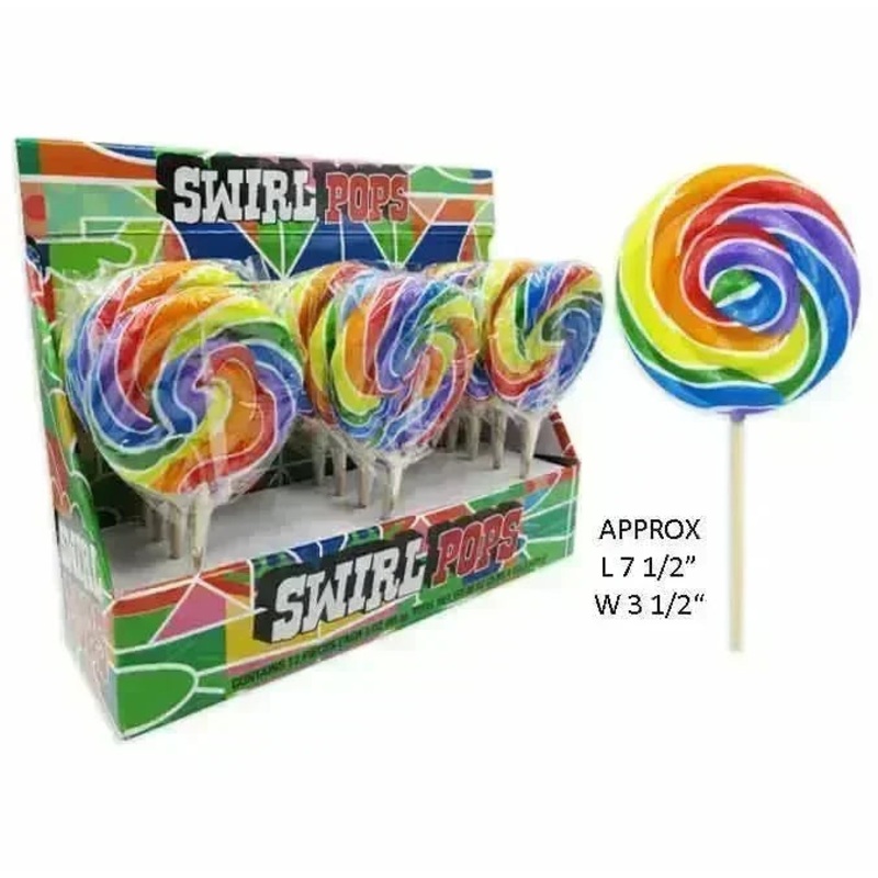 Rainbow Swirl 3-Ounce Lollipops: 24-Piece Display