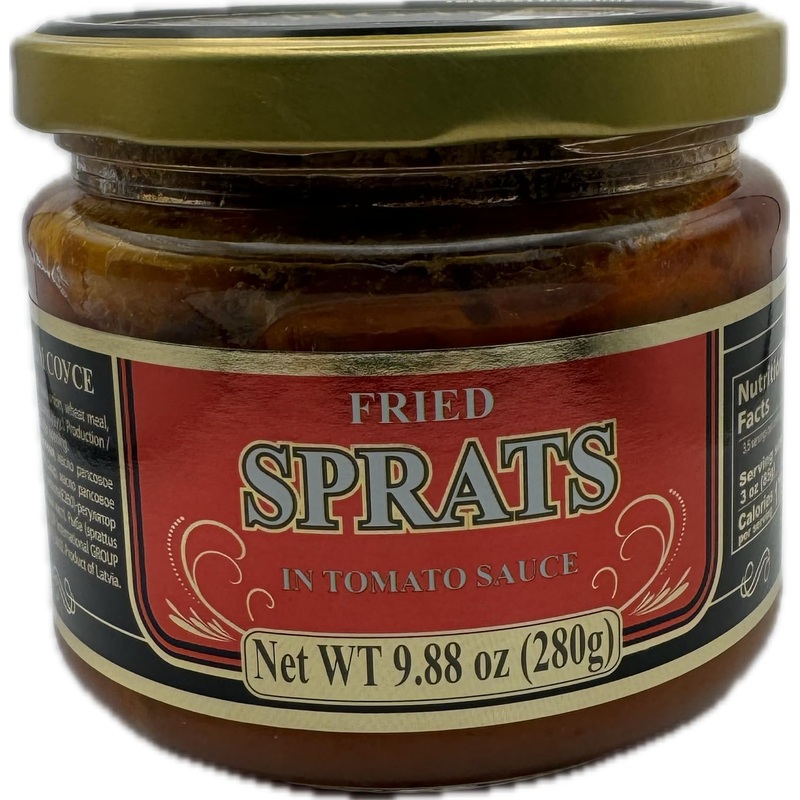 Riga Gold Fried Sprats In Tomato Sauce Jar 280Gr (Pack 3)