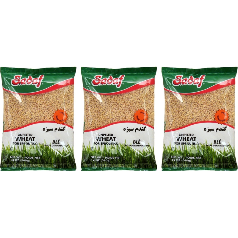 Sadaf Unpelted Wheat – Sabzeh Sprouting Wheat – Germinado De Trigo – Kosher- 12 Oz Bags (Pack Of 3)