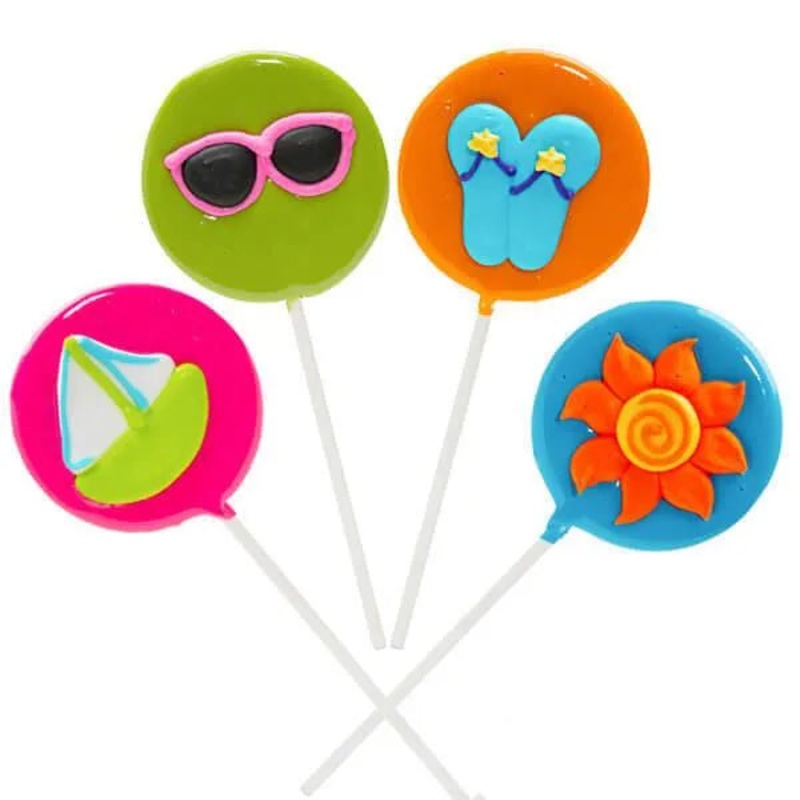 Summer Hard Candy Lollipops: 12-Piece Pack