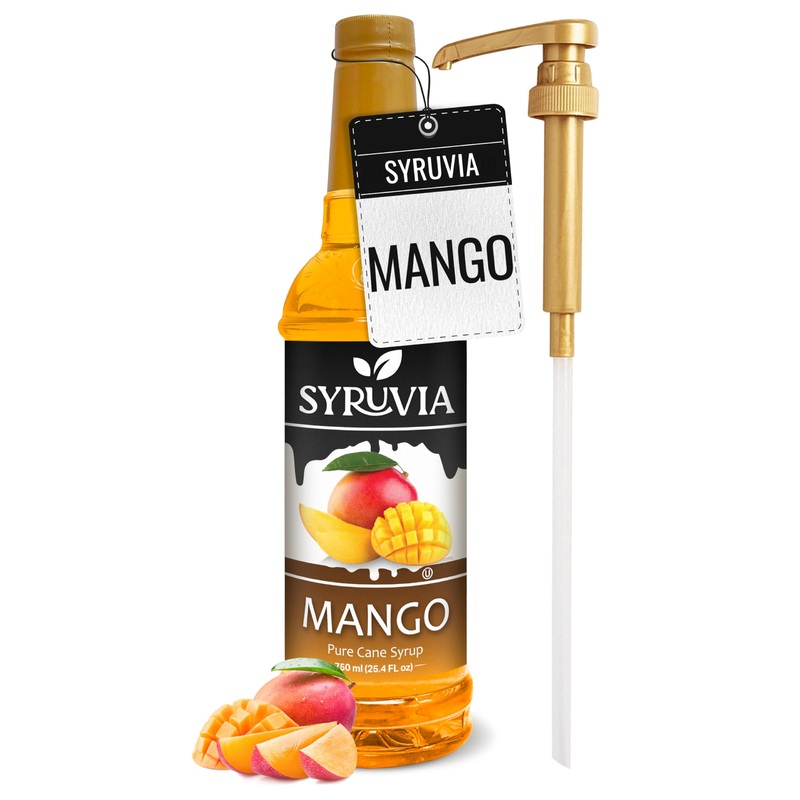 Syruvia Mango Syrup – Premium Flavoring Syrup For Tea, Italian Sodas, Beverages, Desserts, Ice Cream, Cocktails & Mocktails – Ko