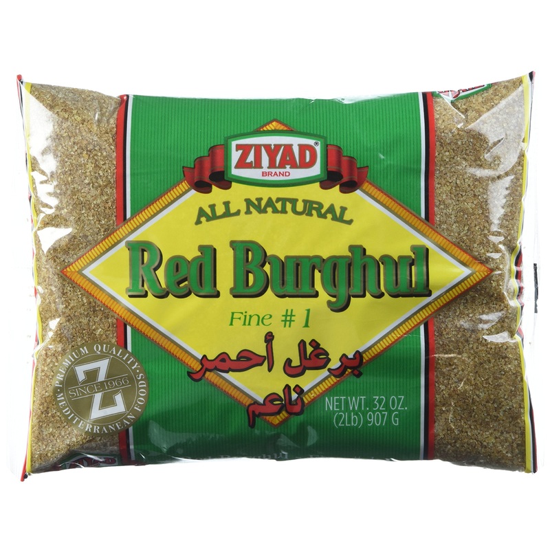 Ziyad Brand Premium Quality Red Burghul Wheat Fine #1, High In Fiber, No Cholesterol, No Salt, Essential For Tabbouleh Salad 32