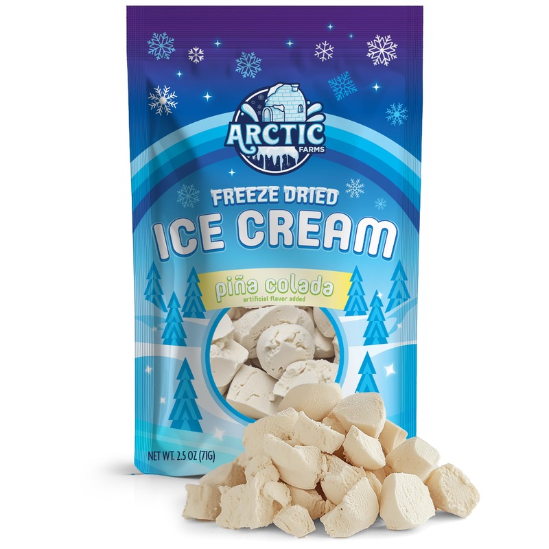 Arctic Farms Freeze Dried Ice Cream Bits Bagged And Boxed – Does Not Melt (Pina Colada) (2.5Oz)