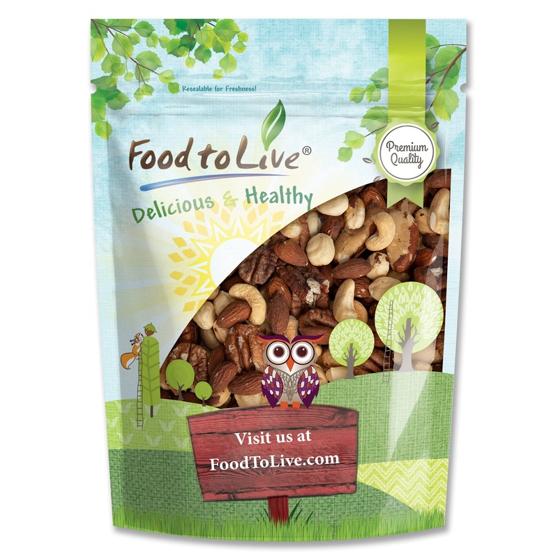 Food To Live Deluxe Nuts Mix, 4 Pounds A Blend Of Dry Roasted Pecans, Cashews, Filberts, Almonds, Brazil Nuts With Himalayan Sal